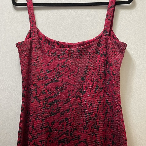 St. John Red Snake Print Knit Dress - Picture 8 of 9